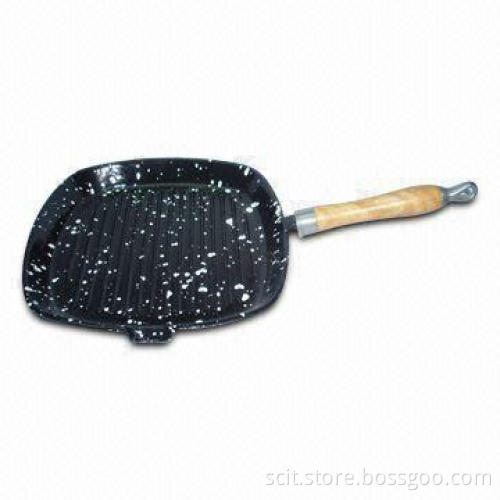 24cm Cast Iron Griddles/Fry Pan/Cookware with Color Enamel, Customized Logos are Welcome